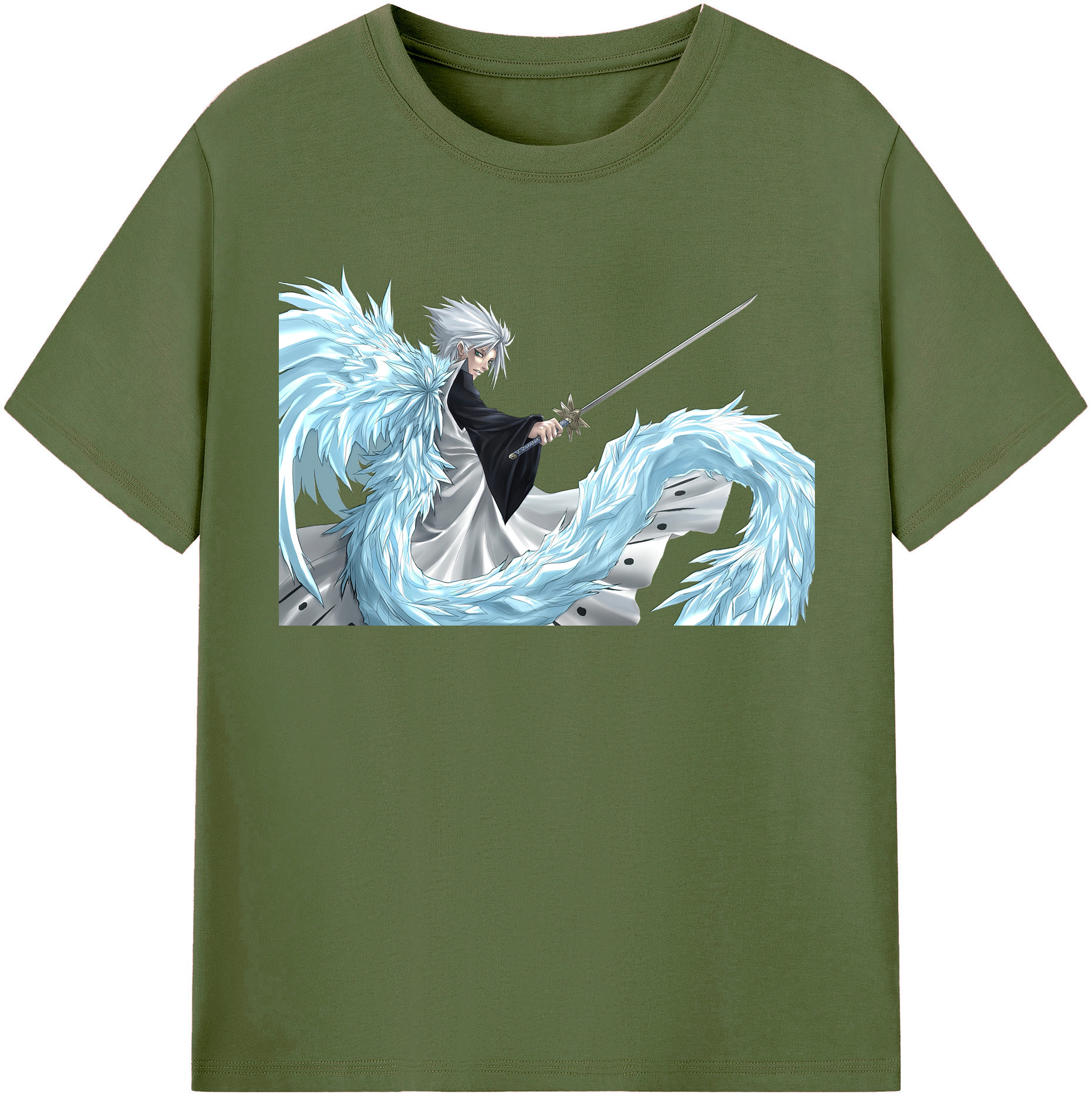 （画像用） ブリーチ 日番谷冬獅郎（ひつがや とうしろう） BLEACH Hitsugaya Toushirou 綿100％半袖Tシャツ（フロントプリント）